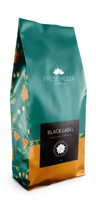 Kafija pupiņās Freschezza  Black label, 1 kg (min. 1 gb.)